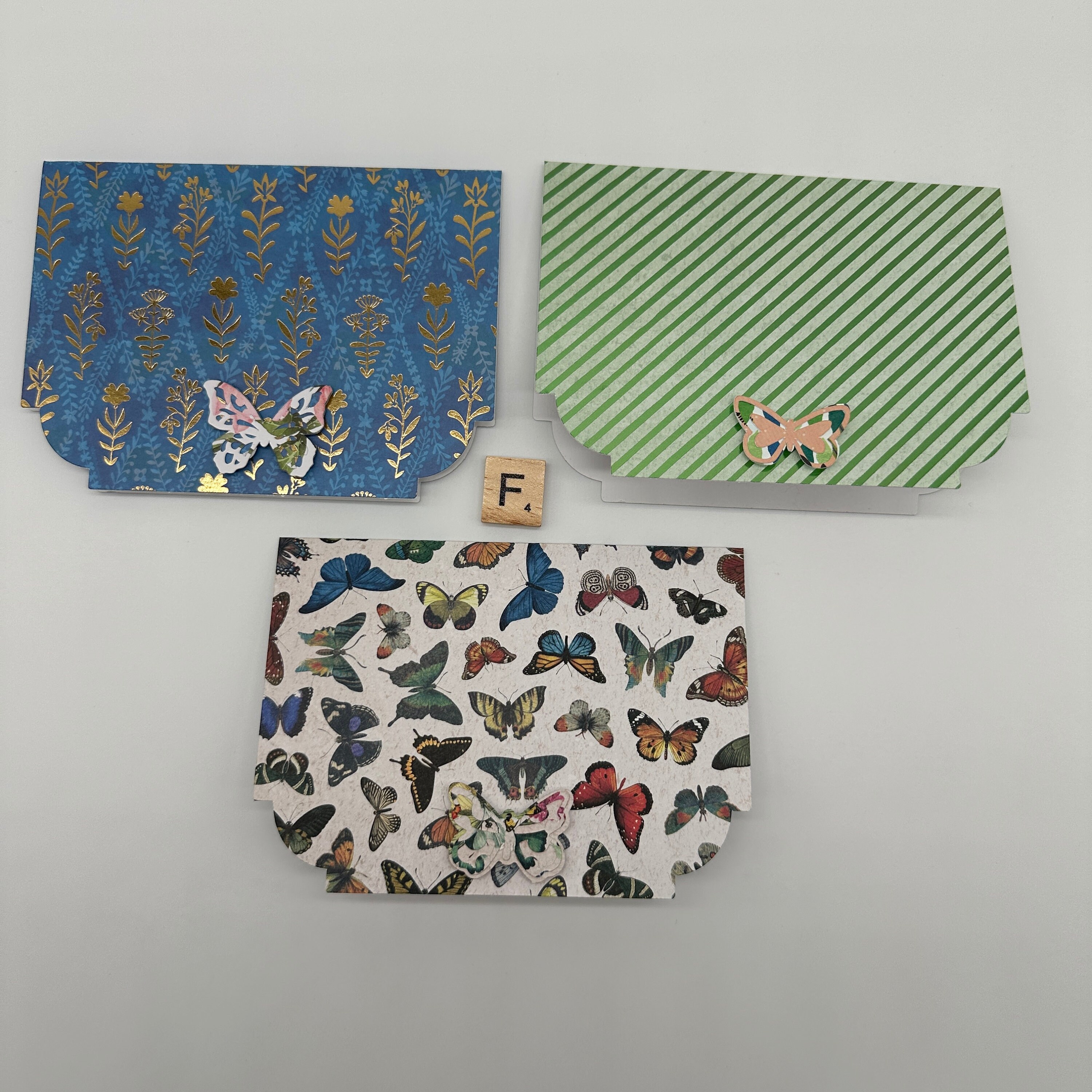 Butterfly Note Cards - Set of 3 - Blank Inside - Nature Stationary - 3D ...