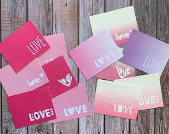 Love Note Cards - Set of 6 - Blank Inside - Love Notes - Valentine's Day - Cutout Cards