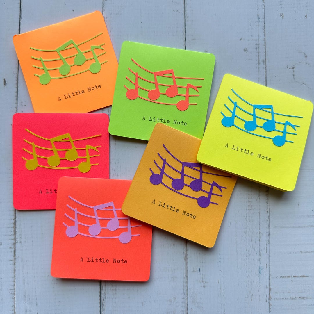 A Little Note Typed Mini Note Cards - Set of 6 - Blank Inside - Etsy