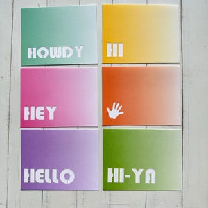 Hello Card Set: Cut Notes, Blank Inside (Set of 6)