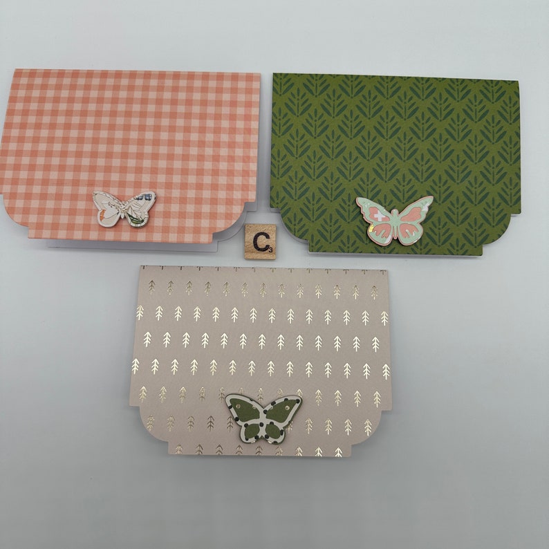 Butterfly Note Cards - Set of 3 - Blank Inside - Nature Stationary - 3D ...