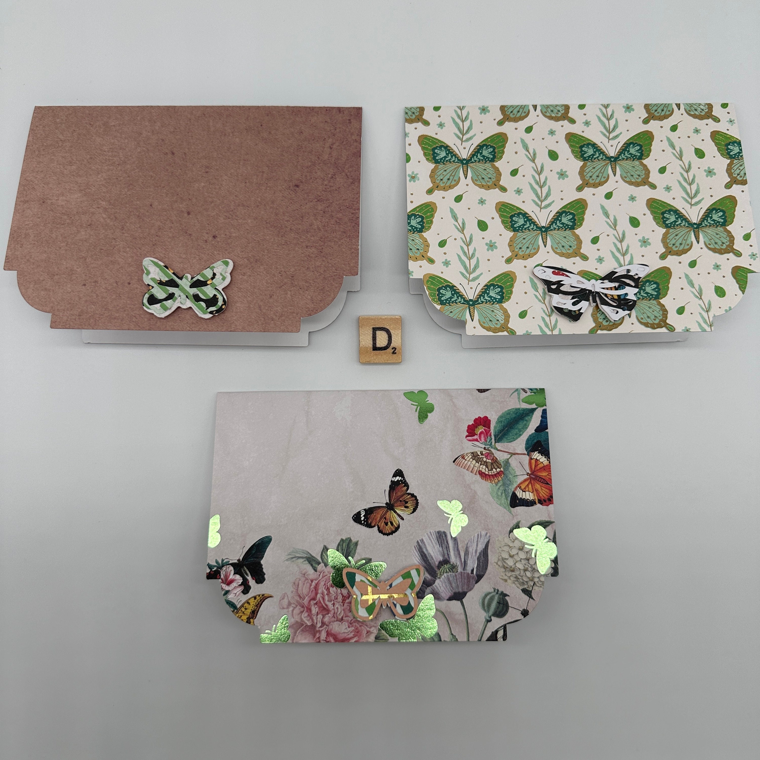 Butterfly Note Cards - Set of 3 - Blank Inside - Nature Stationary - 3D ...