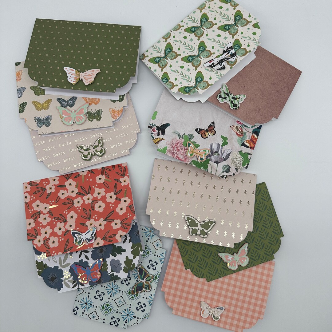 Butterfly Note Cards - Set of 3 - Blank Inside - Nature Stationary - 3D ...