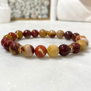 Mookaite jaspis stenen kralen stretch armband