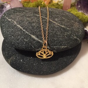 Gold lotus flower necklace~lotus charm necklace~ new beginnings~ rebirth necklace~ intention jewelry~ friend womens gift