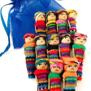 Fine Worry Dolls in a Bag, Handmade Cotton Dolls, Be Happy Worry Less, 2, Worrydolls, Trouble Doll, Decorative Party Favors Gift Ideas image 2