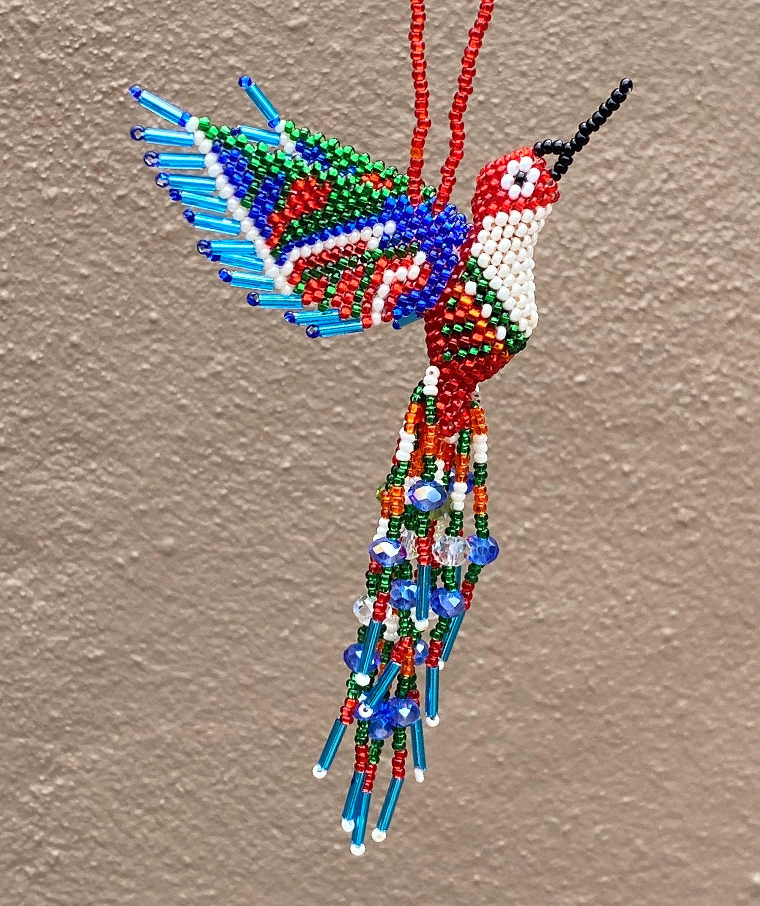 Beaded Hummingbird Multi Color Beads Charming Gift Giving Etsy