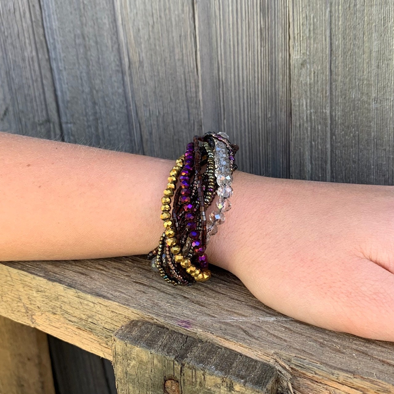 Handmade Bracelet for Girls Multicolored Purple and GOLD Etsy