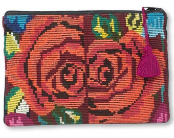Upcycled Handwoven Zip Purse from Chichicastenango Guatemala, Made From Traditional Huipil