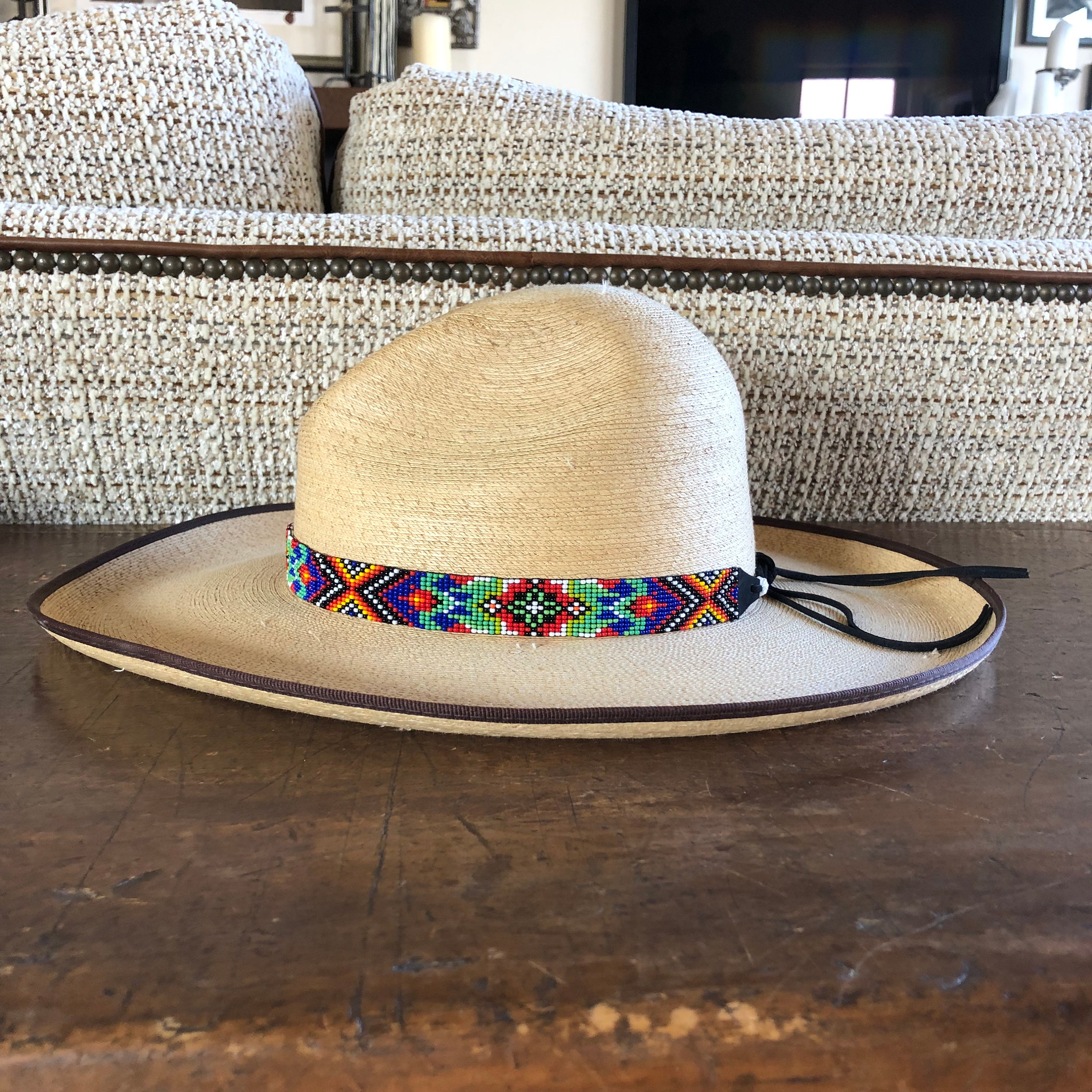Beaded Hat Band Hatbands Cowboy Western Leather Red Etsy