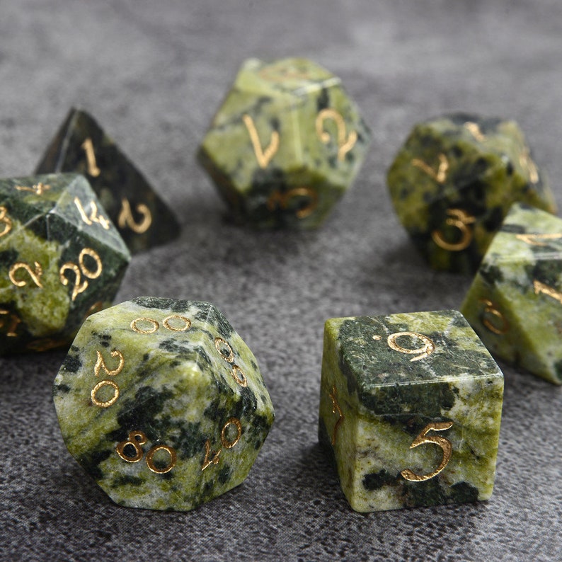 Full set Brazil Jade dice Gemstone Dice gemstone carved dice Etsy