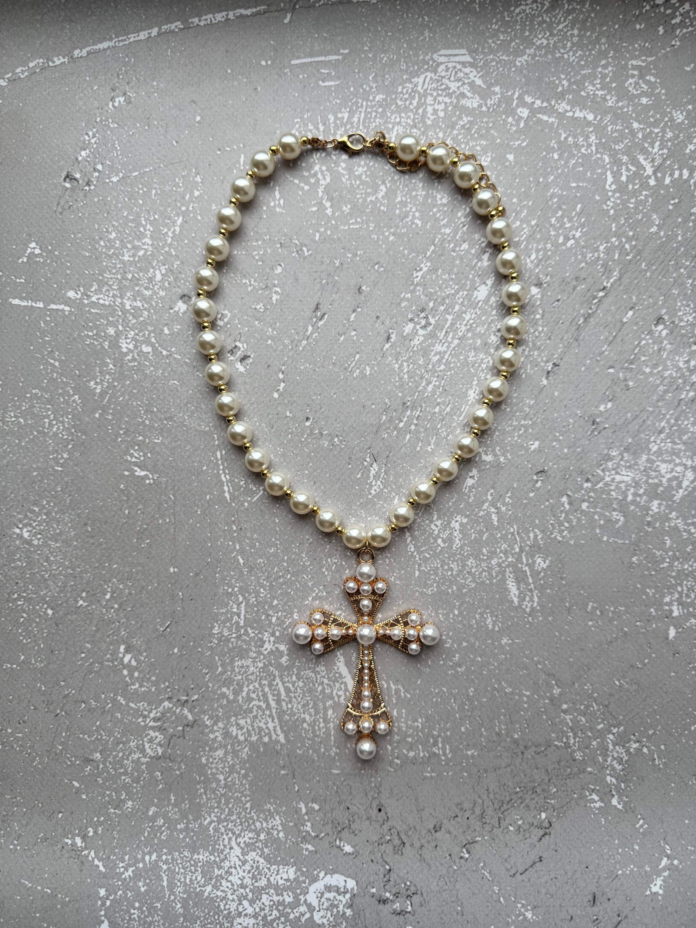 Pendentif Croix Baroque En Zirconium Plaqué Or 18 Carats – Sans Nickel, Neuf Avec étiquettes