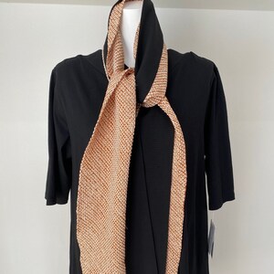 NO. 714Japanese vintage Kimono scarf shibori Brown white and black Hand sewn good condition!