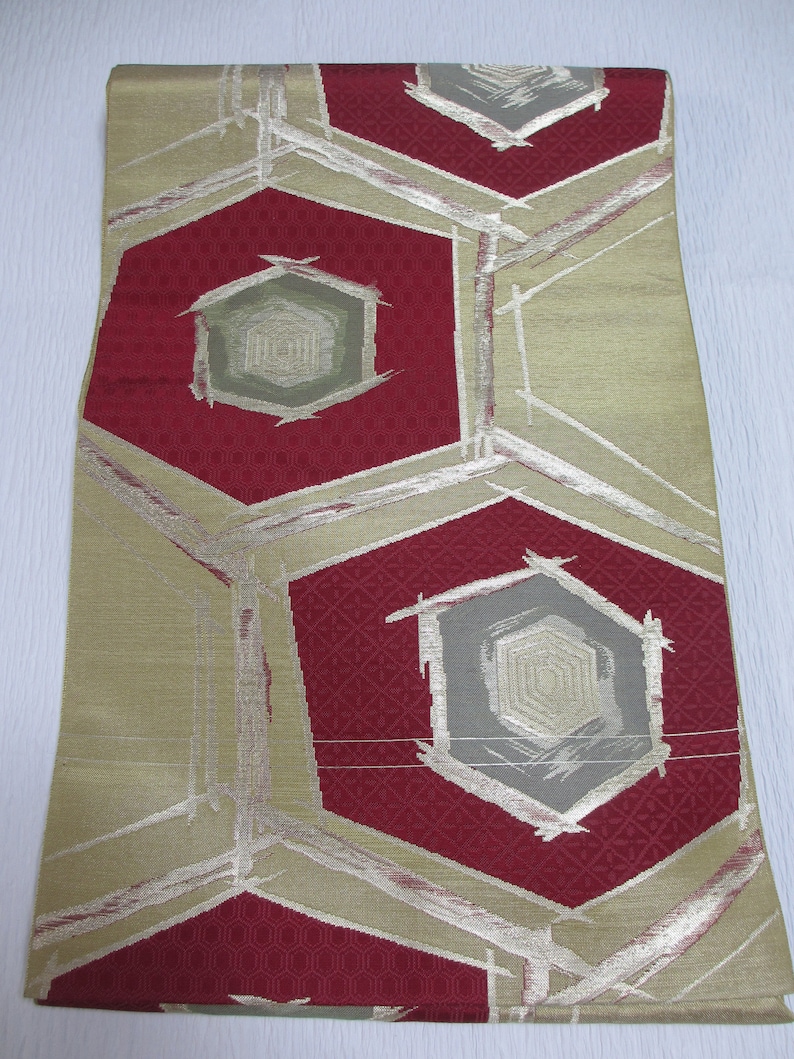 No.296 Japanese vintage kimono obi silk Japan/'s traditional wonderful textile technology