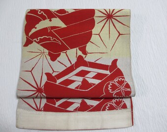 No.391 Japanese vintage kimono obi silk Japan's traditional wonderful textile technology