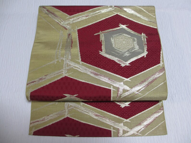 No.296 Japanese vintage kimono obi silk Japan/'s traditional wonderful textile technology