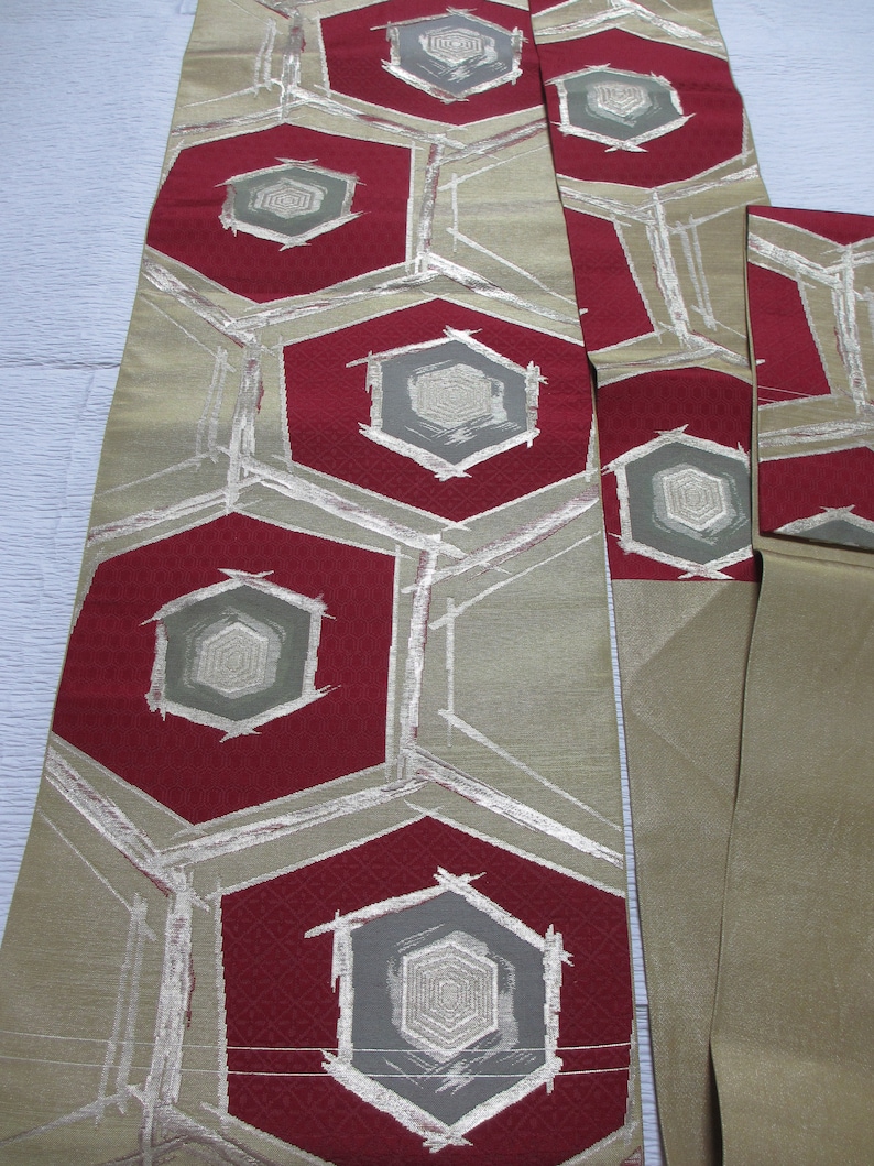 No.296 Japanese vintage kimono obi silk Japan/'s traditional wonderful textile technology