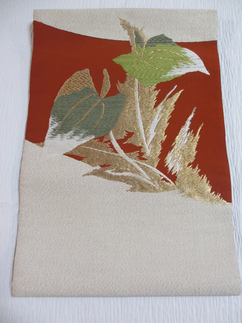No.457 Japanese vintage kimono obi silk Japan/'s traditional wonderful textile technology