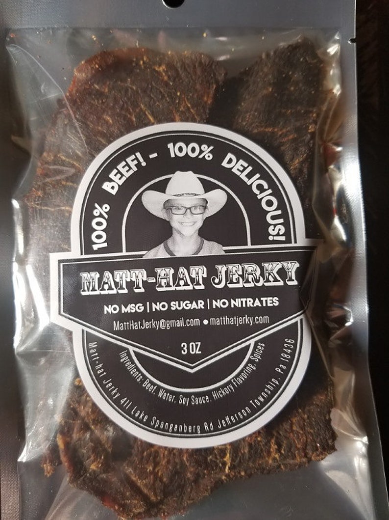 Matt-Hat Beef Jerky 11 year-old makes world's best | Etsy