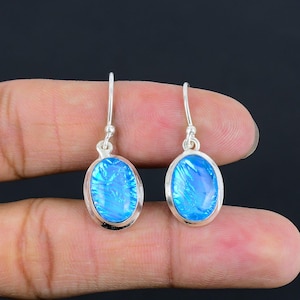 Australische Triplet Opal Ohrringe - Handgemachter 925 Sterlingsilber Schmuck, Edelstein Geschenk für Sie, Artisan Jubiläum Ohrringe