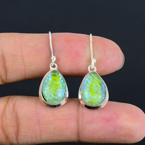 Australische Triplet Opal Ohrringe - Handgemachte 925 Sterling Silber Schmuck, einzigartiges Geschenk für Frau & Liebsten