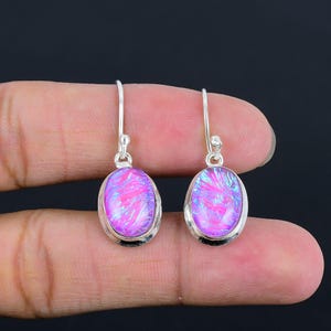 Australische Triplet Opal Ohrringe - Handgemachter 925 Sterlingsilber Schmuck, Edelstein Geschenk für Sie, Artisan Jubiläum Ohrringe