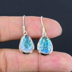 Australische Triplet Opal Ohrringe - Handgemachter 925 Sterlingsilber Schmuck, Edelstein Geschenk für Sie, Artisan Jubiläum Ohrringe