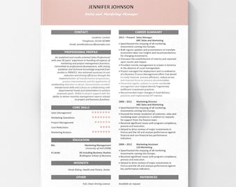 Creative Resume Template | CV Template | Marketing Resume | Sales Resume | Creative CV | Modern Resume | Modern CV | Instant Download