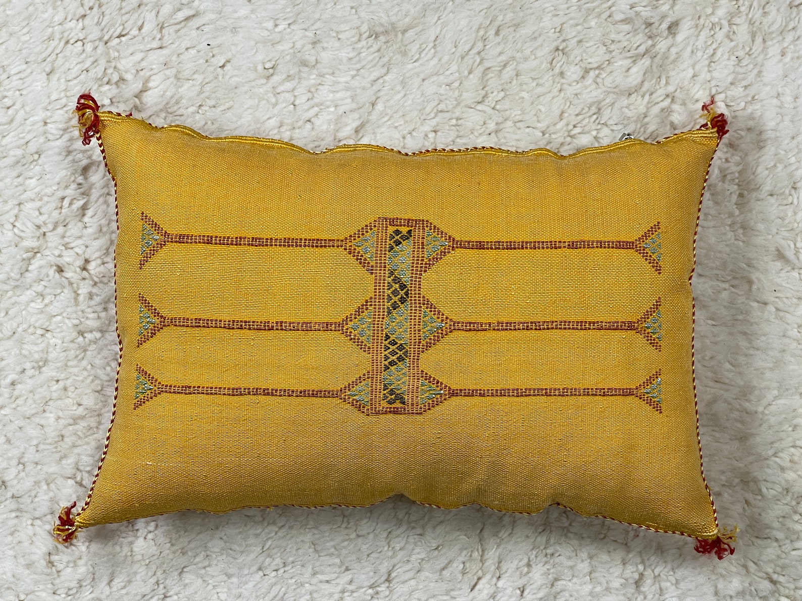 Hand-Woven Sabra Silk Pillow from Tiznit — view 10