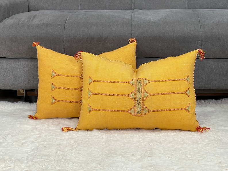 Hand-Woven Sabra Silk Pillow from Tiznit — view 2