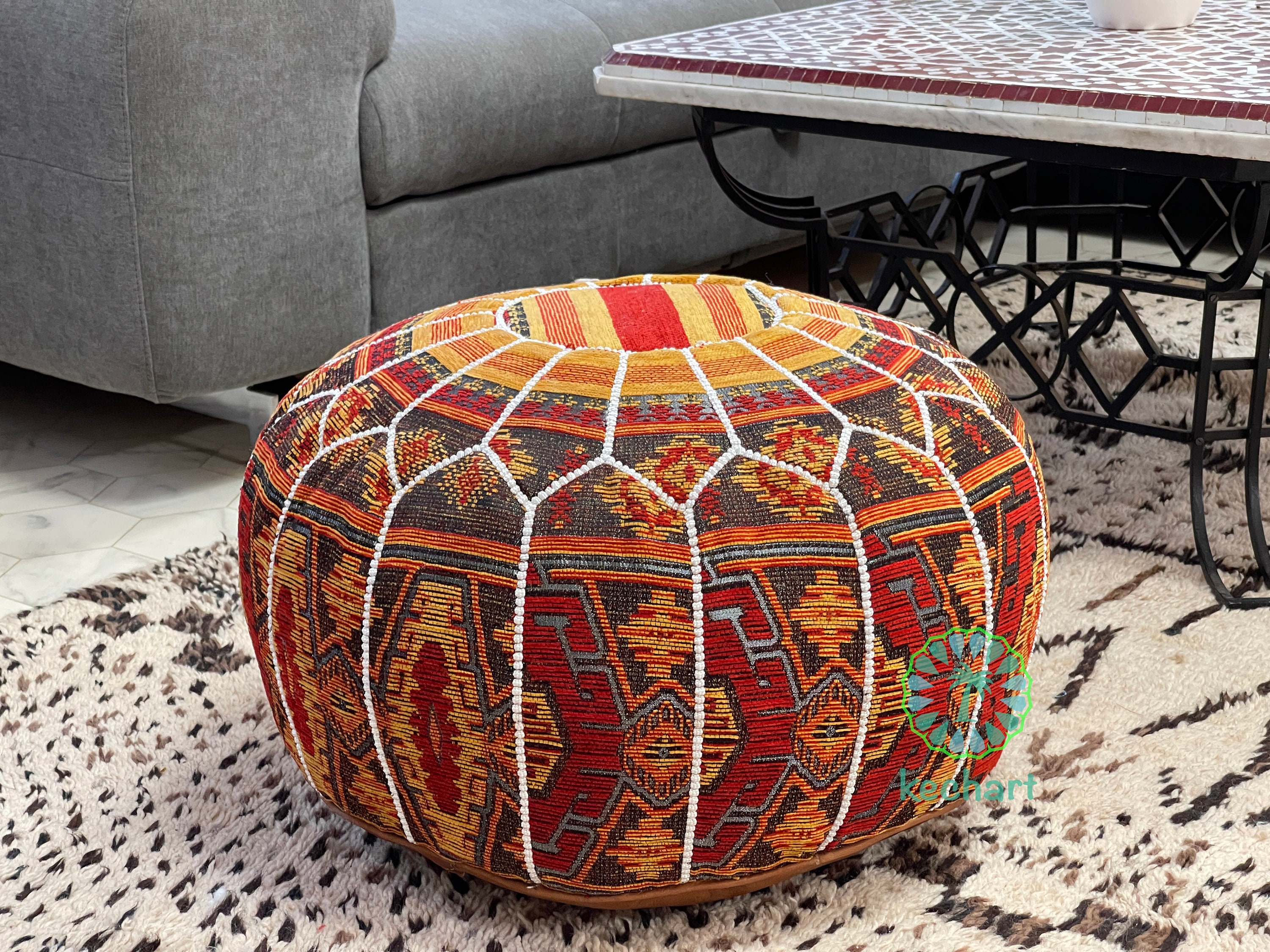 Colorful ottoman pouf deals