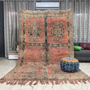 kechart - 6x9ft Handwoven Moroccan Rug, Boujaad Wool Rug, Vintage Berber Carpet, Organic Wool Rug, Middle Atlas Craftsmanship, 196x290cm