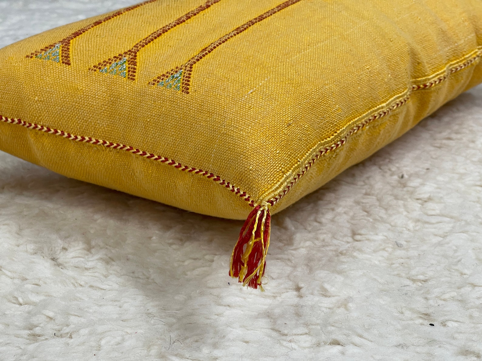 Hand-Woven Sabra Silk Pillow from Tiznit — view 6