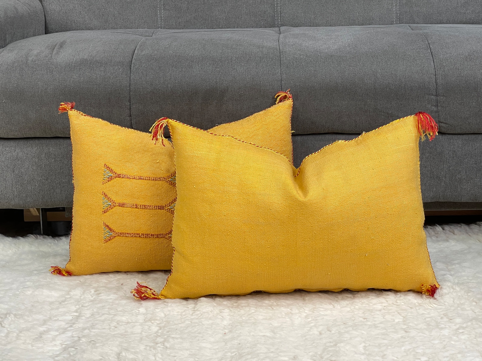 Hand-Woven Sabra Silk Pillow from Tiznit — view 3