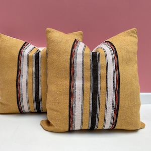 Kechart - Square  Moroccan pillows covers, Handmade African Vintage pillow, Rustic Throw Pillow,  Lumbar Throw, Designer Pillow, Mali