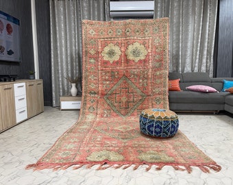 kechart - 5x12ft Moroccan Boujaad Rug, Vintage Moroccan Rug, Berber Handcrafted Wool Rug, Organic Wool Carpet, Middle Atlas Decor, 169x365cm