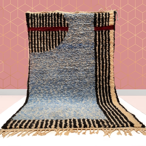 Blue Beni Ourain Rug Etsy