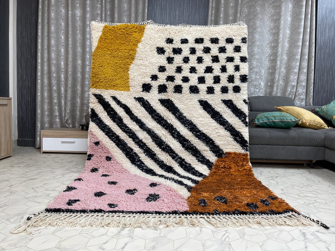 カスタムモロッコラグ：手織りウールフロアラグ - Etsy 日本