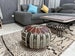 Kechart – Colorful Round Moroccan pouf, floor ottoman, cover, home decor, genuine leather, tissue, Chairs and ottomans, cushion, footstool, 