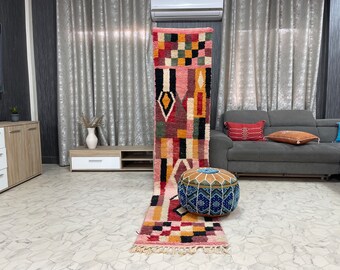 kechart - 2x9ft Vintage Wool Carpet, Handmade Moroccan Runner, Organic Wool Rug, Traditional Berber Rug, Long Moroccan Carpet, 62x299cm
