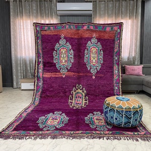 kechart - 6x10ft Boujaad Wool Rug, Vintage Berber Carpet, Organic Wool Rug, Middle Atlas Craftsmanship, Traditional Moroccan Decor,187x310cm