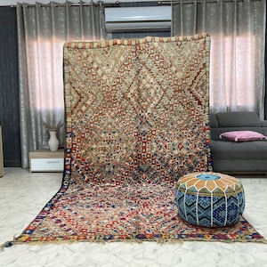 kechart - 6x10ft Boujaad Wool Rug, Vintage Berber Carpet, Organic Wool Rug, Middle Atlas Craftsmanship, Traditional Moroccan Decor,178x312cm