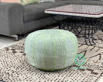 Kechart - Pouf marocain en soie de cactus, coussin de sol, pouf Maroc Sabra, matériau respectueux de l'environnement, pouf naturel fait main, livraison gratuite