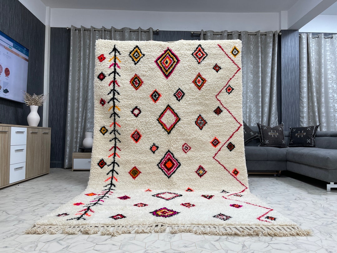 Handwoven Beni Ourain Rug: Custom Moroccan Wool Carpet - Etsy