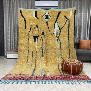 kechart - 6x10ft Marokkanischer Wollteppich, Handgewebter Teppich, Traditioneller Marokkanischer Teppich, Berber Wollteppich, Authentisches Marokkanisches Dekor, 198 cm x 300 cm