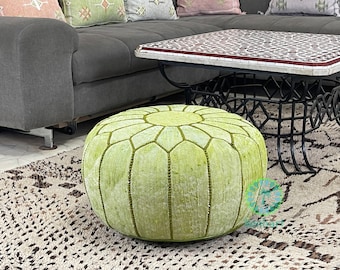 Kechart - Pouf marocain en soie de cactus, coussin de sol, pouf Maroc Sabra, matériau respectueux de l'environnement, pouf naturel fait main, livraison gratuite