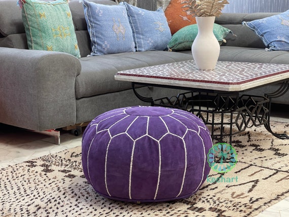 Purple pouf sale ottoman