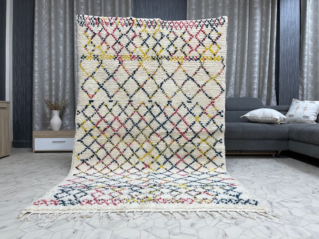 Handwoven Beni Ourain Rug: Authentic Moroccan Decor, Customizable Wool ...