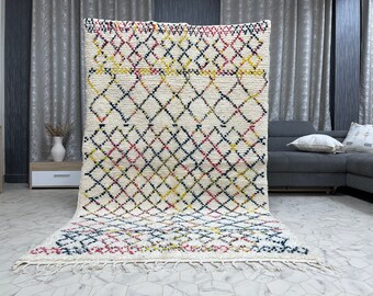 Handwoven Beni Ourain Rug: Authentic Moroccan Decor, Customizable Wool Rug