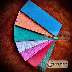 TRUSTONE Knife Handle Scales | Premium TURQUOISE TRUSTONE Blanks , Reconstituted Stone Stablilized Handle Material for Custom Knives ,Inlays